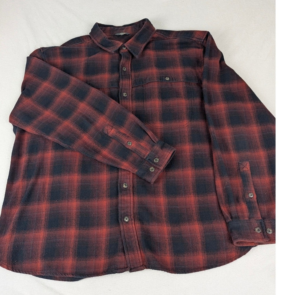 Royal Robbins Men's‎ Plaid Heavy Flannel Long Sleeve Button Up Shirt XXL Outdoor